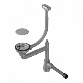 Арматура для одночашевых моек с прямоугольным переливом и декоративным элементом для корзины Omoikiri WK-1C-IN