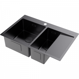 Omoikiri Akisame 78-2-L-GM нерж. сталь/вороненая сталь