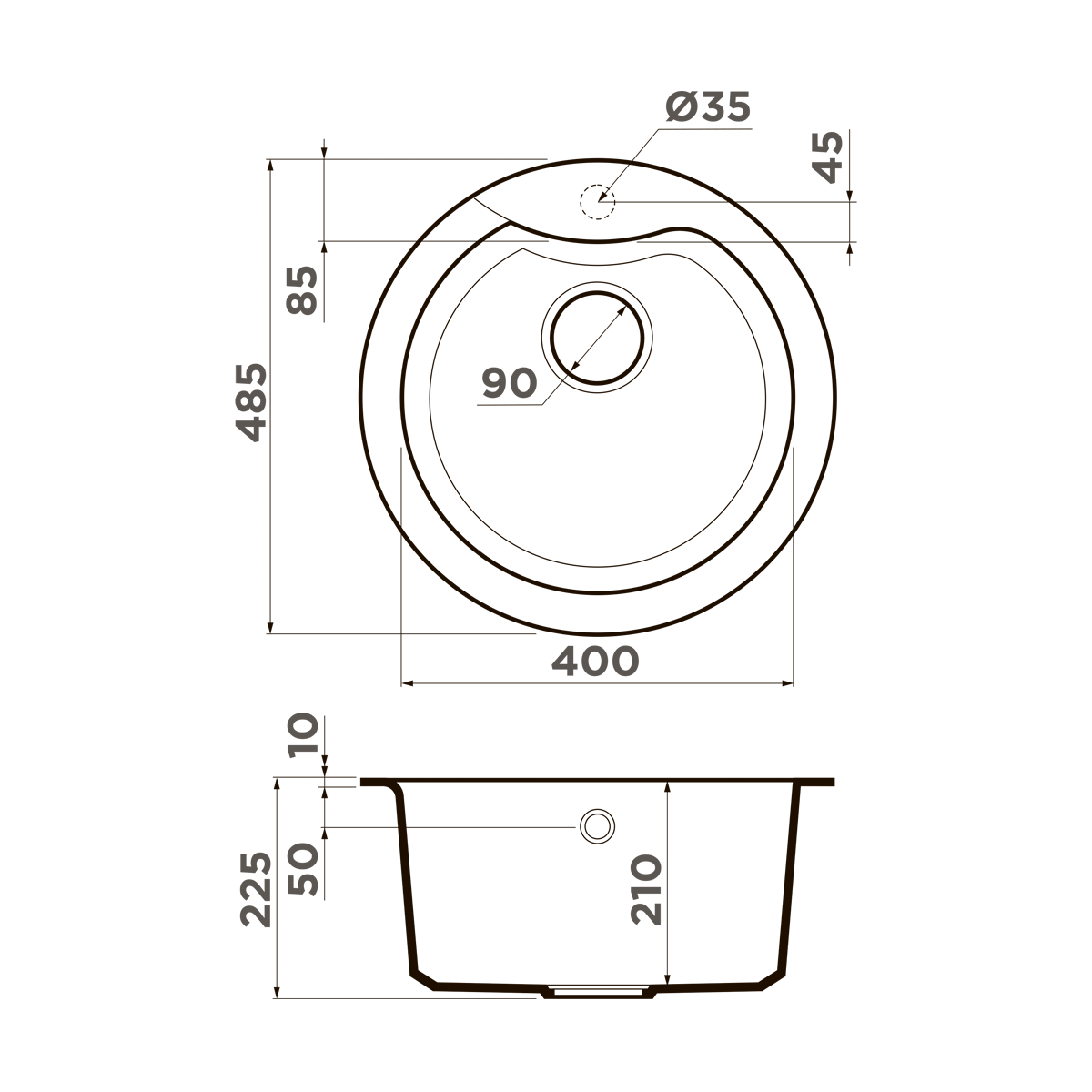 Omoikiri Yasugata 48R-WH Tetogranit/белый