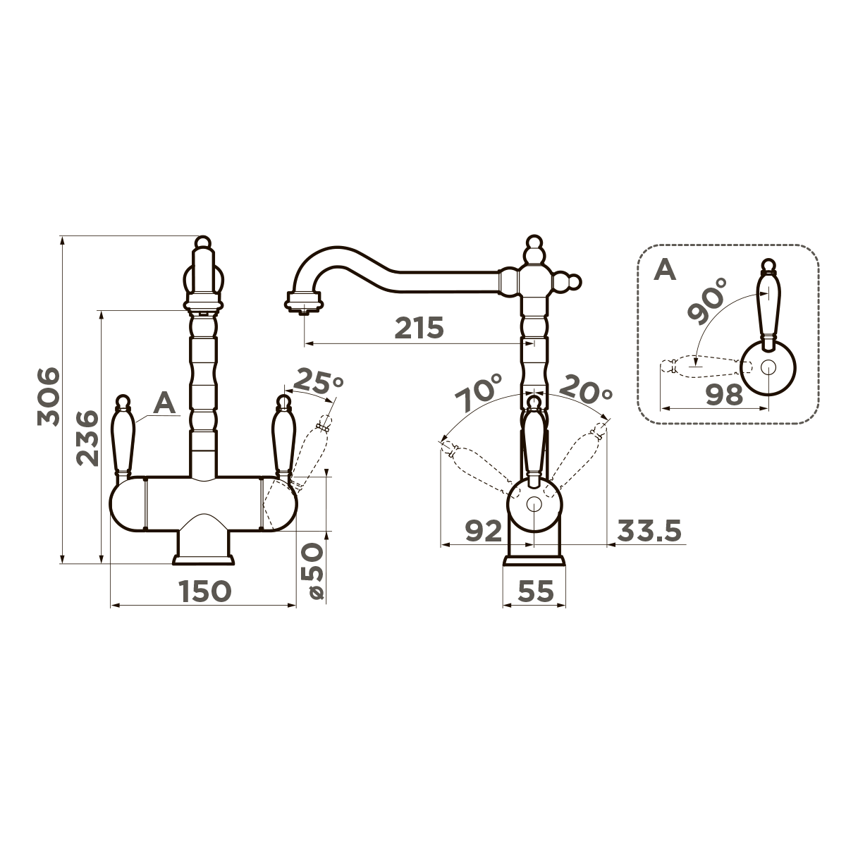 Omoikiri Amagasaki-AB-022 латунь/античная латунь