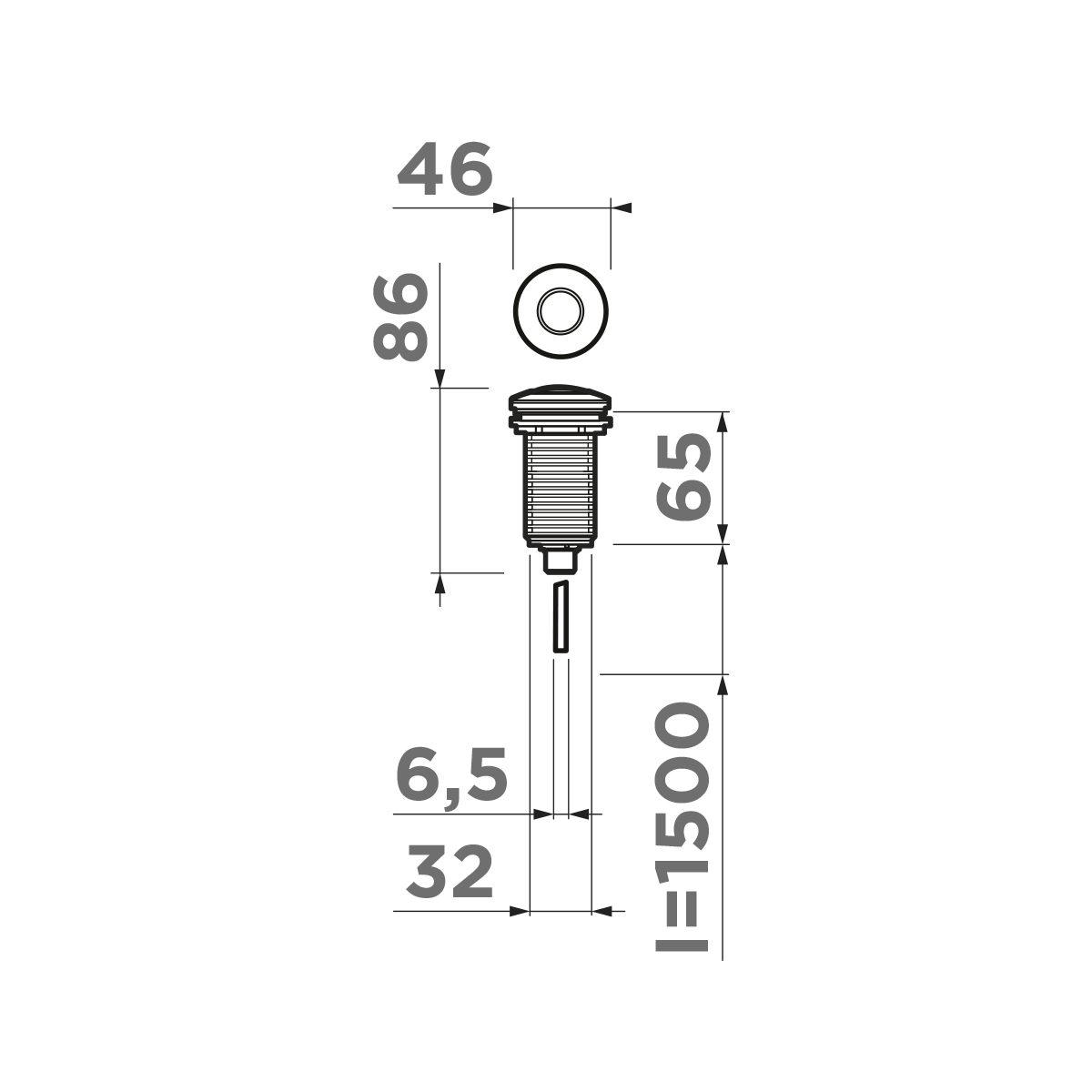 Пневматическая кнопка для измельчителя Omoikiri SW-01-AB022
