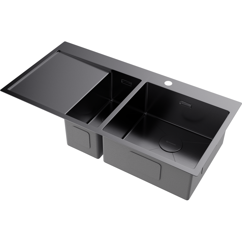 Omoikiri Akisame 100-2-R-GM нерж. сталь/вороненая сталь