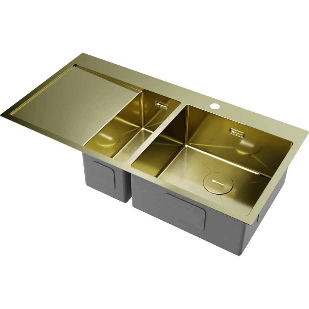 Omoikiri Akisame 100-2-R-LG нерж. сталь/светлое золото