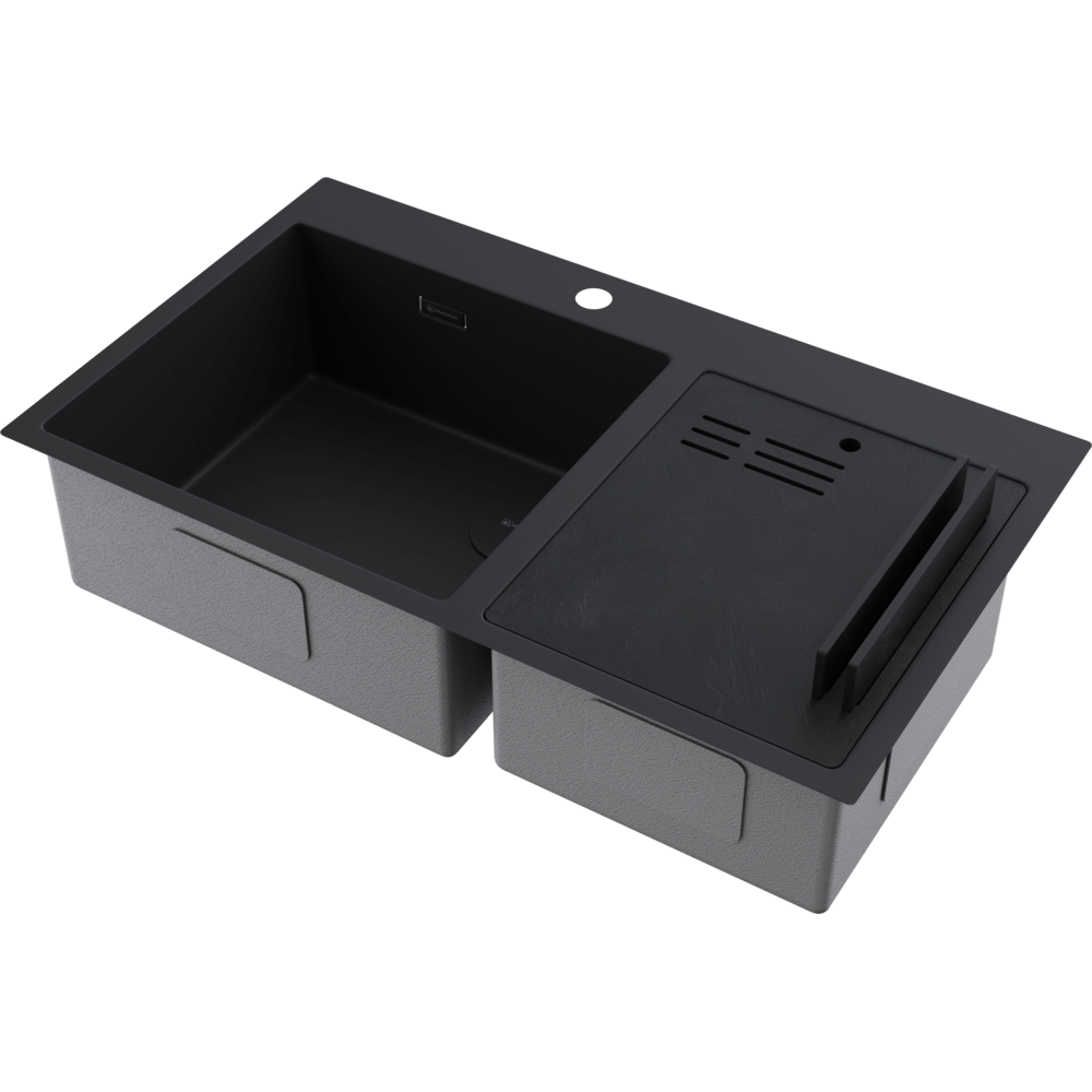 Omoikiri Akisame 86-2 Side-GB нерж. сталь/графит