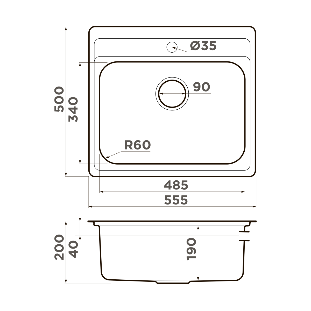 Omoikiri Ashi 56-IN нерж. сталь/нержавеющая сталь