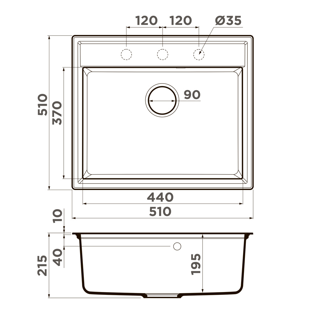 Omoikiri Daisen 51-WH Artgranit/белый