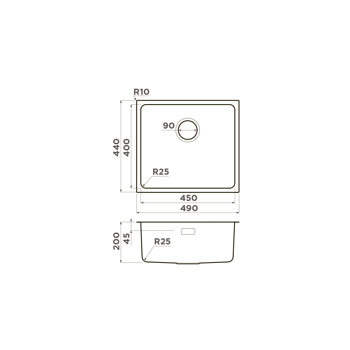 Omoikiri Tadzava 49-U/I-GM нерж. сталь/вороненая сталь