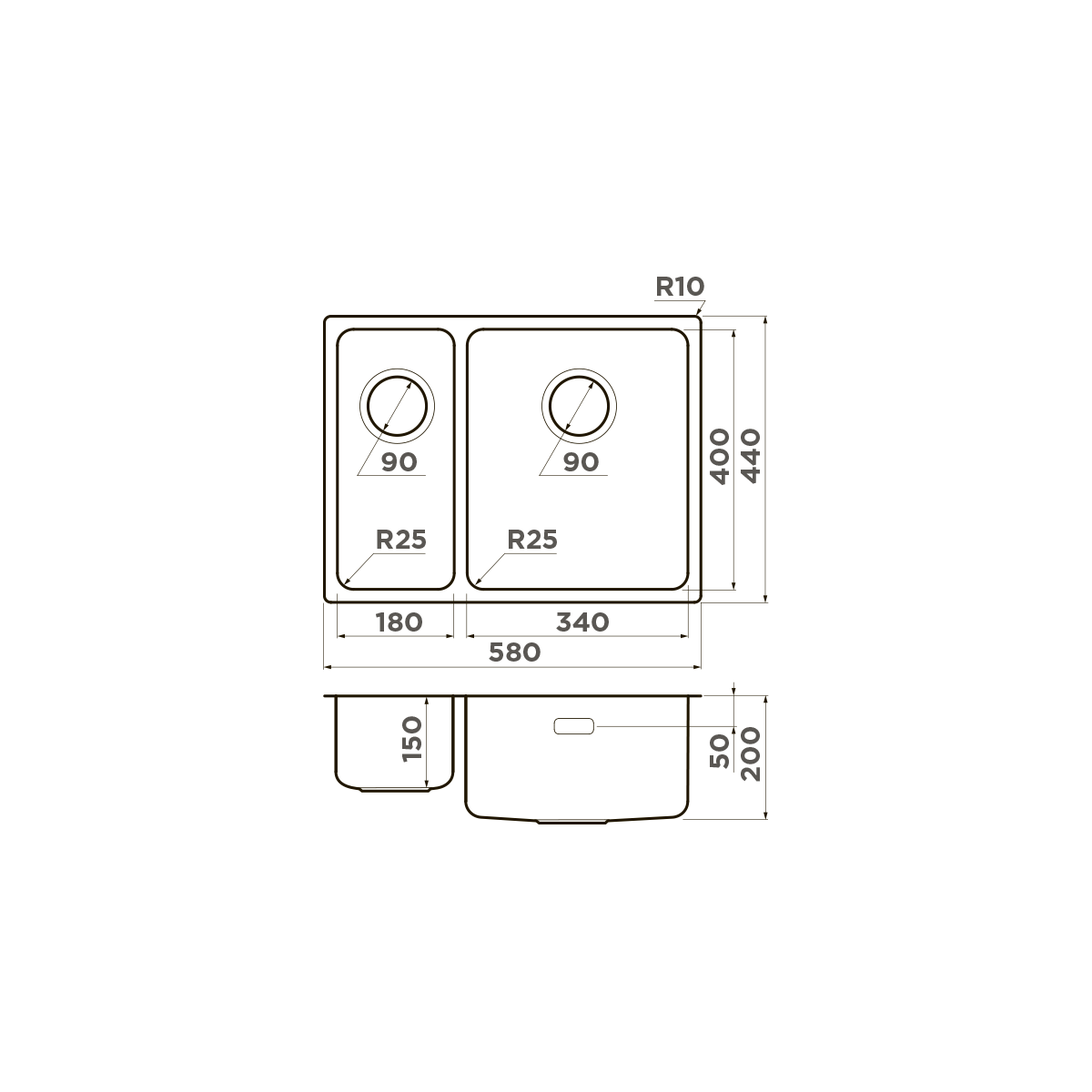 Omoikiri Tadzava 58-2-U/I-R-IN нерж. сталь/нержавеющая сталь